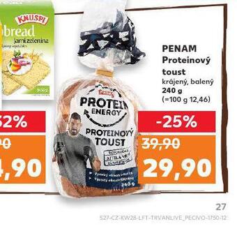 Kaufland Penam proteinový toust nabídka