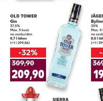 Kaufland Old tower gin nabídka