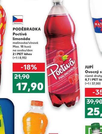 Kaufland Poděbradka poctivá limonáda nabídka
