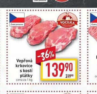 Billa Vepřová krkovice s kostí plátky nabídka