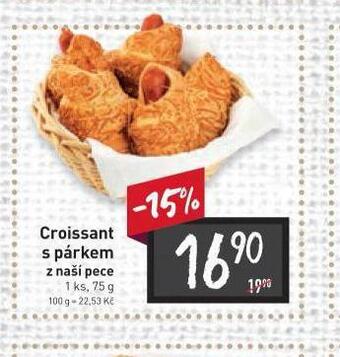 Billa Croissant s párkem nabídka
