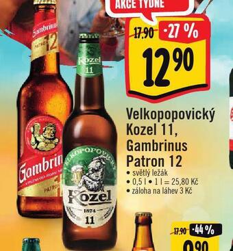 Albert Pivo velkopopovický kozel 11 nabídka