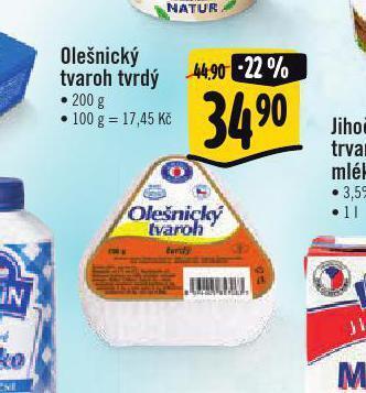 Albert Olešnický tvaroh tvrdý nabídka