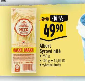 Albert Albert sýrové nitě nabídka