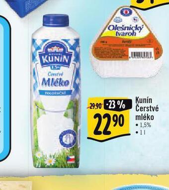 Albert Kunín čerstvé mléko 1,5% nabídka