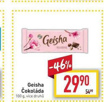 Billa Geisha čokoláda nabídka