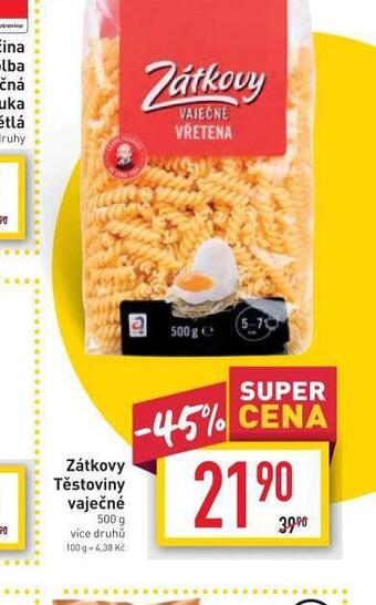 Billa Zátkovy těstoviny vaječné nabídka