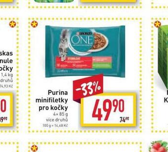 Billa Purina minifiletky pro kočky nabídka