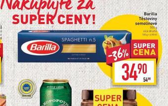 Billa Barilla těstoviny semolinové nabídka