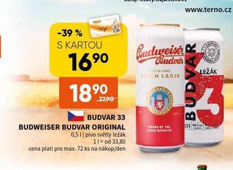 Terno Pivo budweiser budvar nabídka