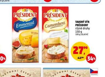 Penny Market Tavený sýr président nabídka