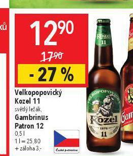Globus Pivo velkopopovický kozel nabídka