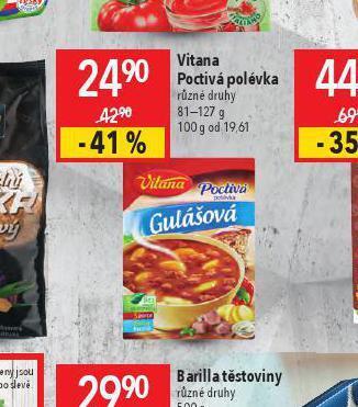 Globus Vitana poctivá polévka nabídka
