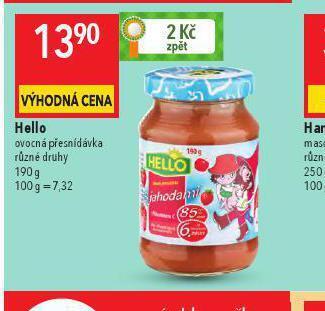 Globus Hello ovocná přesnídávka nabídka