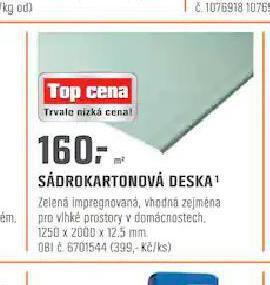 OBI Sádrokartonová deska nabídka