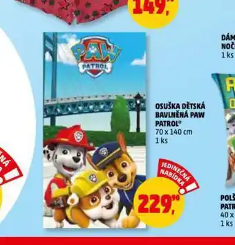 Penny Market Osuška dětská bavlněná paw patrol nabídka