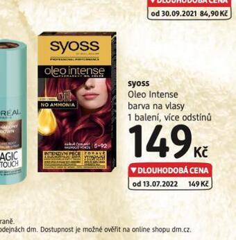 dm drogerie Syoss barva na vlasy nabídka