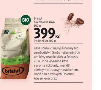 dm drogerie Bristot zrnková káva nabídka