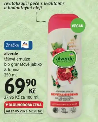 dm drogerie Alverde tělová emulze nabídka