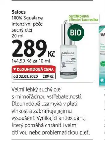 dm drogerie Saloos intenzivní péče nabídka