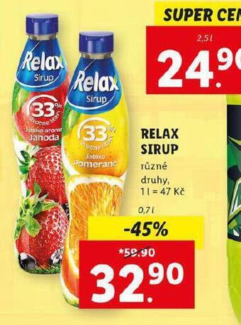 Lidl Relax sirup nabídka