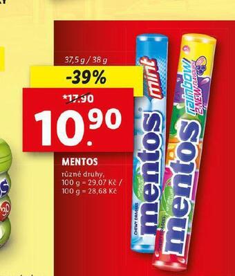 Lidl Mentos nabídka