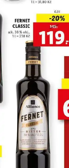 Lidl Fernet classic nabídka