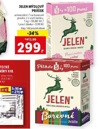 Lidl Jelen mýdlový prášek nabídka