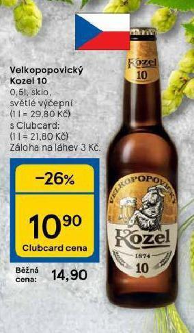 Tesco Pivo velkopopovický kozel 10 nabídka