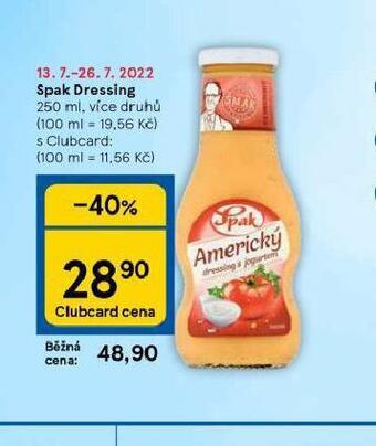 Tesco Spak dressing nabídka