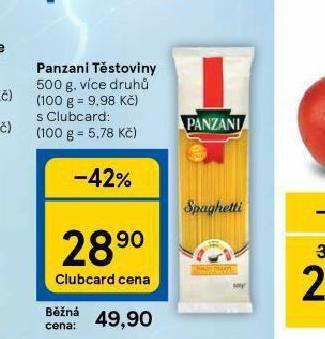 Tesco Panzani těstoviny nabídka