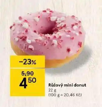 Tesco Růžový mini donut nabídka