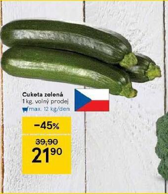 Tesco Cuketa zelená nabídka