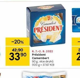 Tesco Président camembert nabídka