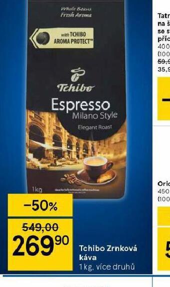 Tesco Tchibo zrnková káva nabídka