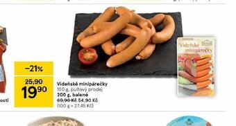 Tesco Vídeňské minipárečky nabídka