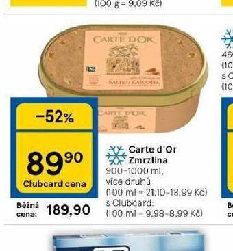 Tesco Zmrzlina carte d´or nabídka