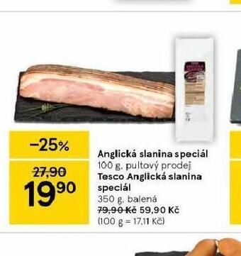 Tesco Anglická slanina speciál nabídka