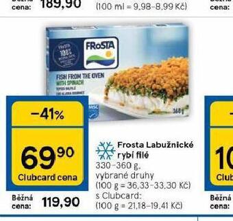Tesco Frosta labužnické rybí filé nabídka