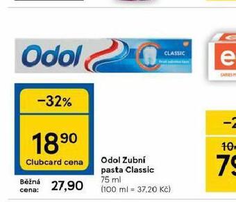 Tesco Odol zubní pasta classic nabídka
