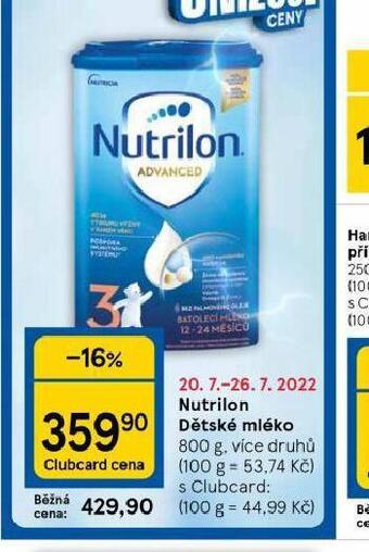 Tesco Nutrilon dětské mléko nabídka