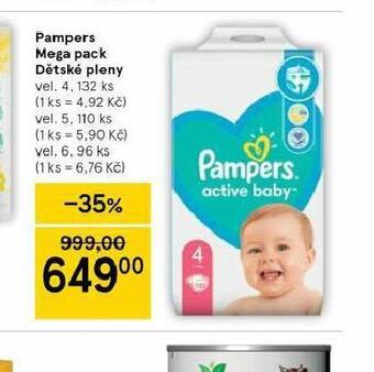 Tesco Pampers dětské plenky nabídka