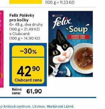Tesco Felix polévky pro kočky nabídka