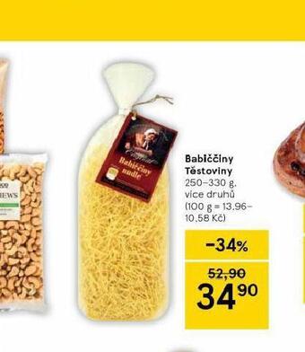 Tesco Babiččiny těstoviny nabídka