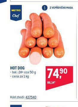 Makro Hot dog nabídka