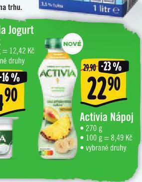 Jip Activia nápoj nabídka