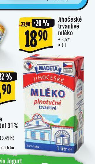 Jip Jihočeské trvanlivé mléko nabídka