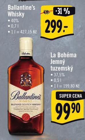 Jip Ballantine's whisky nabídka