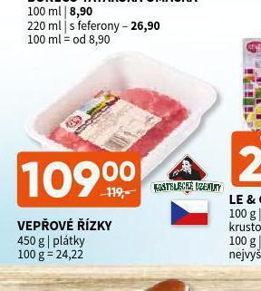 Terno Vepřové řízky plátky nabídka