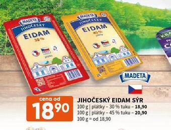 Terno Jihočeský eidam sýr plátky 30% nabídka